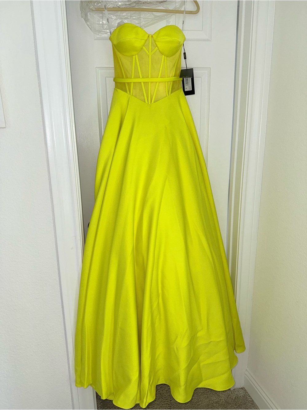 Terani Couture 241P2046 - Strapless Sheer Ballgown- Size 4